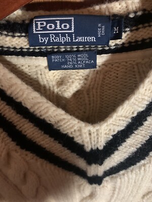 M*x様 Polo by Ralph Lauren Hand Knit Rare Vintage polo ralph lauren hand knit sweater Fits Like A Small