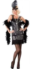 InCharacter Women's Sexy Flirty Flapper Girl Black Costume 1920s Medium NWT