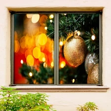 3D Christmas O2256 Window Film Print Sticker Cling Stained Glass UV Block Fa