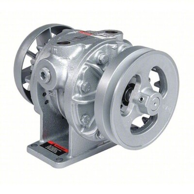 GAST Compressor/Vacuum Pump: 0.75 hp, Motorless, 14.5 cfm, 20 in Hg Max Vacuum,