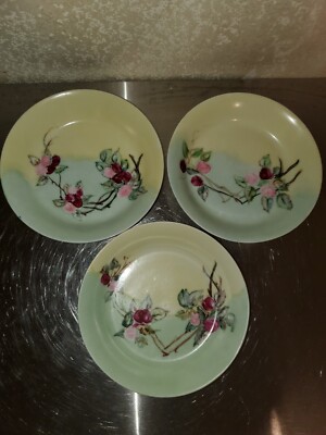 Antique Jean Pouyat Limoges Jpl France Set of 3 Adorable 5.5'' Floral Bowls