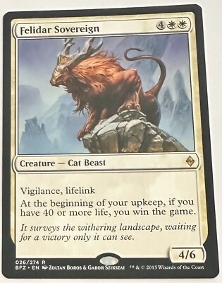 Felidar Sovereign Zendikar Regular Lightly Played