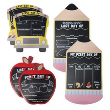 First Day Last Day School Chalkboard Sign Double Sided Reusable Apple Bus Pencil
