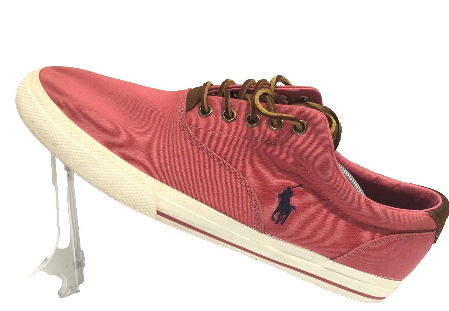Polo Ralph Lauren Sneakers Scarpe Uomo 13D Vaughn Rosa Preppy Pony Pelle Tela