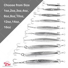 Fish WOW! Fishing Diamond Chrome Jig 1 2 3 4oz 6oz 8oz 10oz 12oz 14oz 16oz NEW