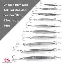 Fish WOW! Fishing Diamond Chrome Jig 1 2 3 4oz 6 8oz 10oz 12oz 14oz 16oz lot NEW