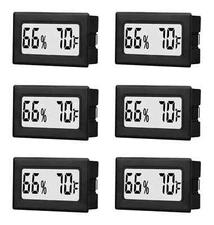 6 Pack Mini Small  Hygrometer Thermometer Indoor Temperature and Humid...