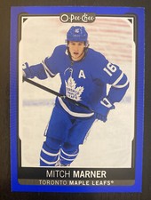 2021-22 O-Pee-Chee Blue Border Parallel #498 Mitch Marner Maple Leafs