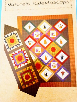 ''Nature's Kaleidoscope'' Easy Pieced Quilt & Table Runner Quilt Pattern