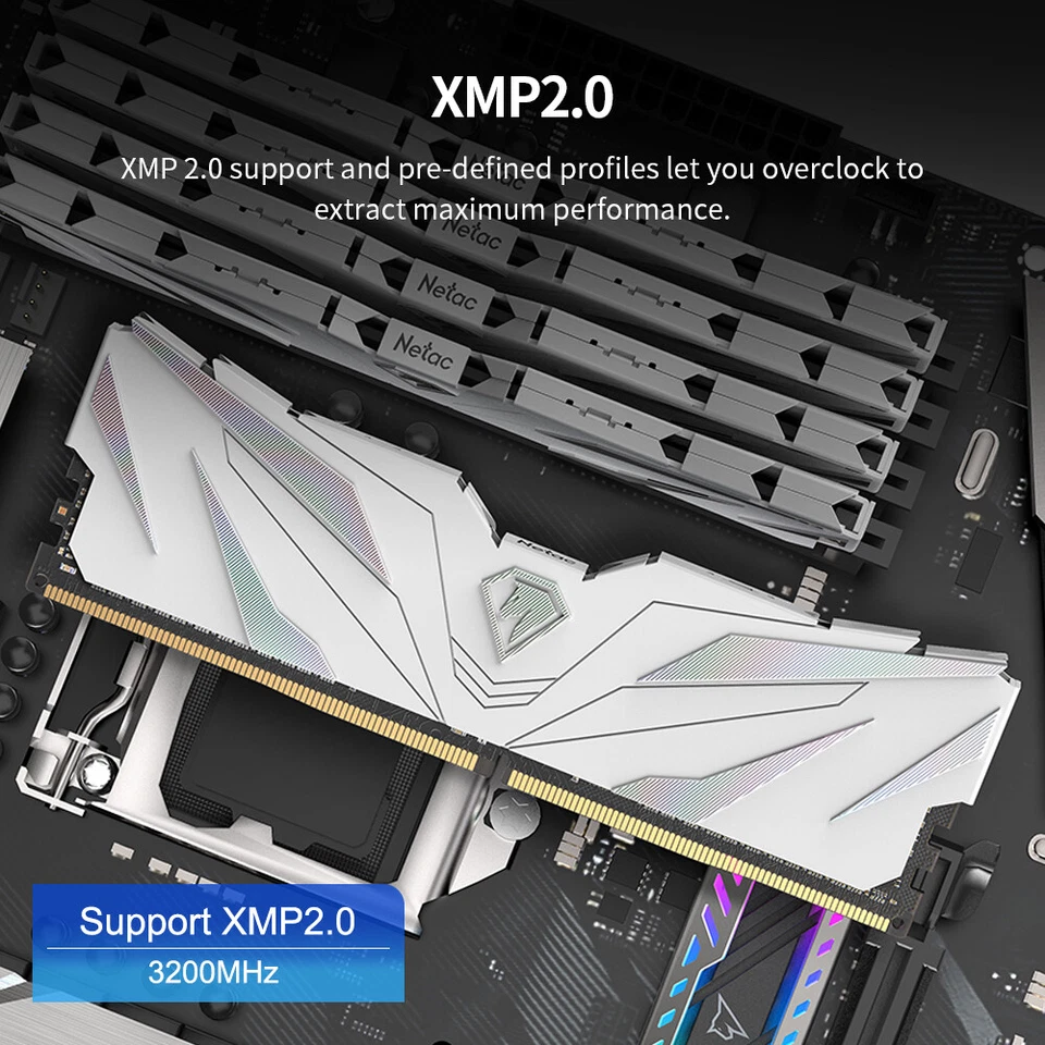 Netac DDR4 32GB (2x16GB) DDR4 3200MHz C16 UDIMM Desktop Internal Memory RAM Kit - Image 3 of 4