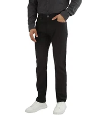 Jachs NY Mens Mid-Weight 5 Pocket Stretch Pant, Black, 36x32