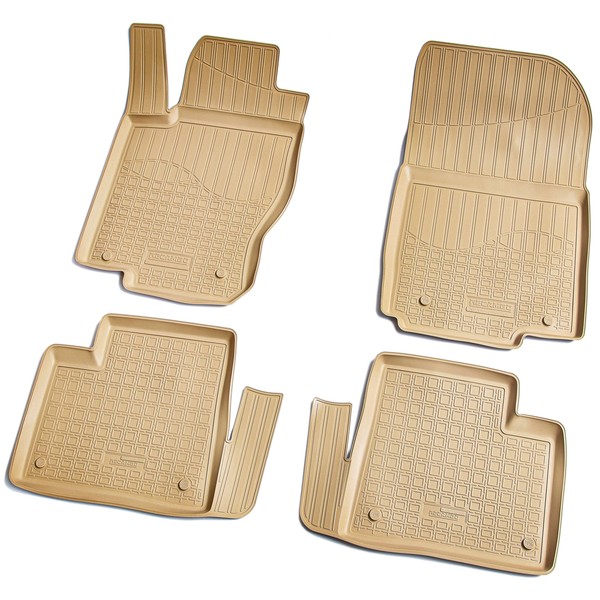Gummi Fussmatten Passend FüR Mercedes GL / GLS Klasse X166 Ab 2012> Beige + Rand-image