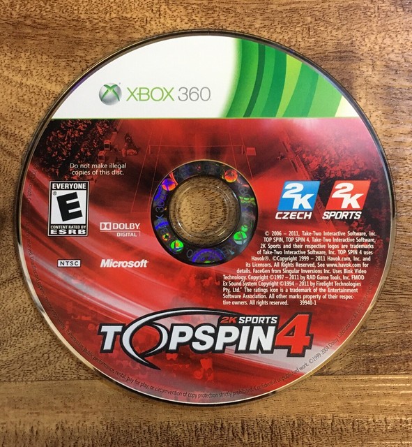 Top Spin 4 (Microsoft Xbox 360, 2011) Disc Only eBay