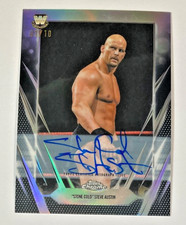 2026 TOPPS WWE CHROME STONE COLD STEVE AUSTIN AUTO BLACK REFRACTOR SSP #/10 SP