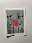 ACEO. Gouache Painting. Heart. Love. Working out at the gym. whimsical. art.