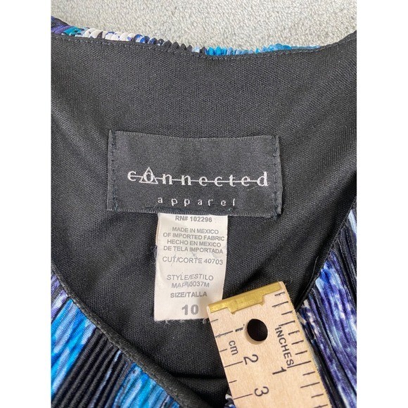 Connected Apparel Blue Multi Layered Pleated Slee… - image 3