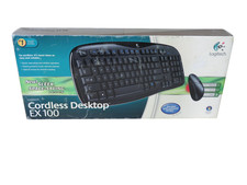 Logitech Cordless Desktop EX100 Compact Keyboard And Mouse Set Black