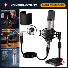 Professional XLR Condenser Microphone with Desktop Stand for Vocals  Podcasting