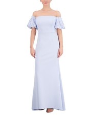 Eliza J Women's Off-Shoulder Trumpet Gown Periwinkle 3505 Size 12