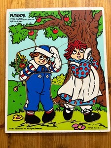 RAGGEDY ANN & ANDY PLAYSKOOL 216-02 WOODEN PUZZLE, 1987, NICE!