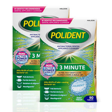 3 Minute Antibacterial Dental Appliance Cleanser Tablets, 90 Count 2 Pack 