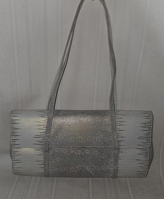 Stuart Weitzman Snakeskin Embossed Leather Shoulder Bag