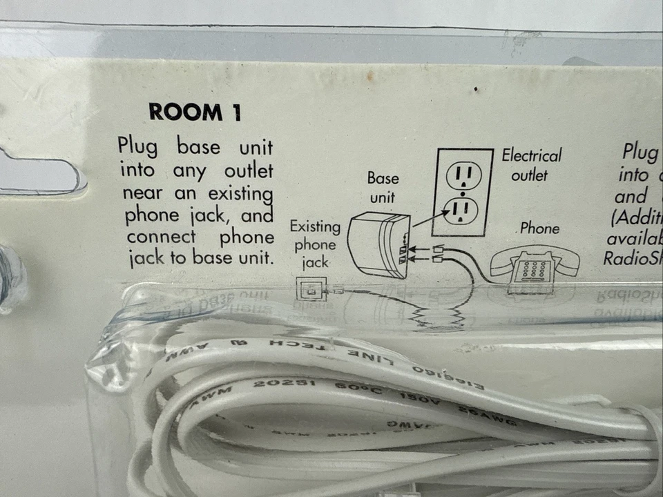 RadioShack беспроводной телефон разъем системы 43-160 базовый блок удлинитель шнур - Изображение 3 из 4