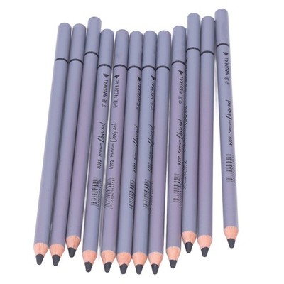 12Pcs - Charcoal Pencils Flexible Write Smoothly Easy To Use Charcole Art Supply