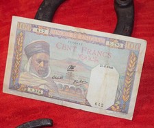 1940 Banque De L Algerie 100 Cent Francs Banknote Currency Old Algeria Note NR