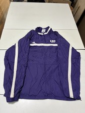 Vintage Adidas LSU Volleyball Jacket Large Purple Nylon Windbreaker 1/4 Zip Y2K