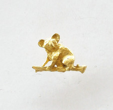 VINTAGE GOLD-TONE KOALA ON BRANCH AUSTRALIA SOUVENIR LAPEL HAT PIN BADGE BROOCH