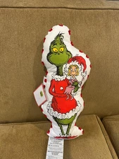 Pottery Barn Kids Dr Seuss Grinch Cindy Lou Who Pom Pom Christmas Pillow New/tag