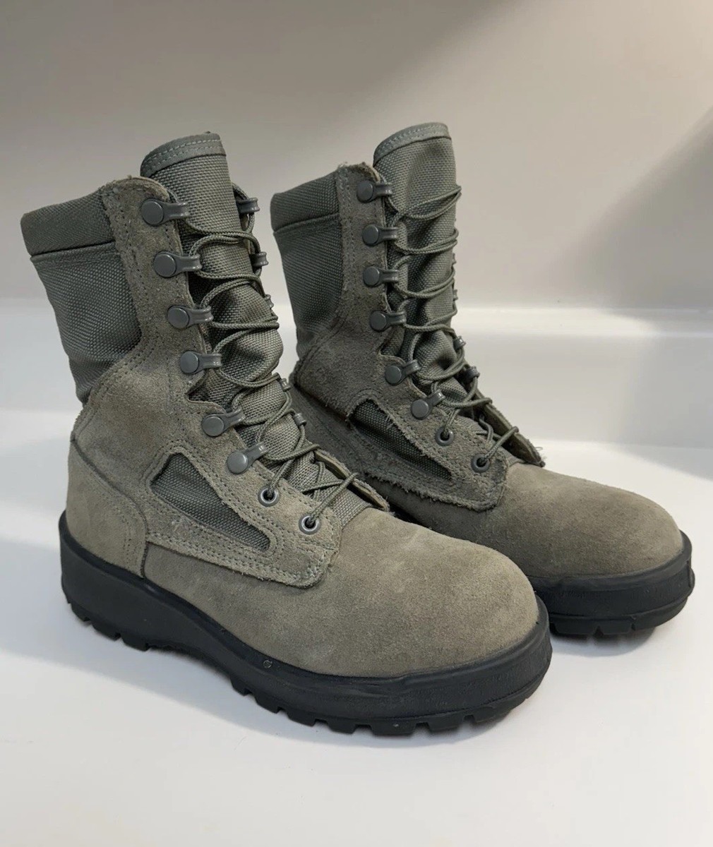 WELLCO AIR F Men’s  Tactical Boots - Gray size 6 pre owned  Exellent condition. Wellco Brand Sage Green Suede Leather Military Air Force  main image 3