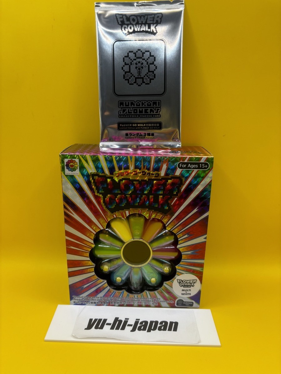 Takashi Murakami FLOWER GO WALK Set of 3 w/ Cards (Aurora & Multi