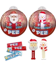 Pez Christmas Ornament 1 Santa and 1 Snowman
