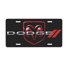 Dodge 12 X 6 In License Plate Stamped Metal Tag For Car Truck Black Dodge 12 X 6 In License Plate Stamped Metal Tag For Car Truck Black