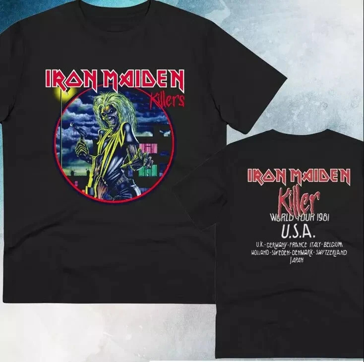 Iron Maiden Killer World Tour 1981 T-Shirt Mens Womens Tees Top Concert Double Sided_viptrois.com