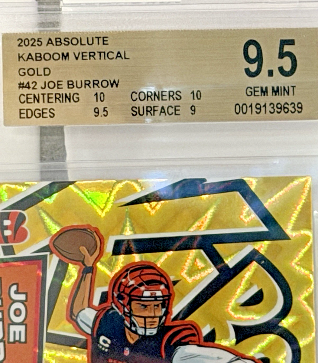 2025 Panini Absolute Football Joe Burrow Vertical Gold KABOOM! BGS