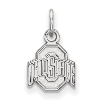 14k Weißgold LogoArt The Ohio State University extra kleiner Anhänger