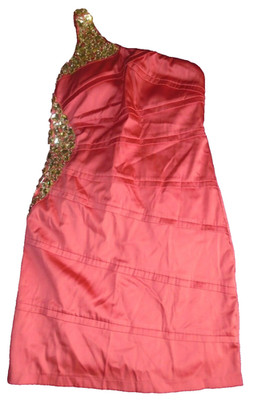 Vera & Lucy tolles Kleid, Rot-Rosa mit Steinen, Größe  38