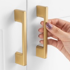 10 Pack 3 Inch Hole Centers, Brushed Gold Cabinet Pulls Gold Cabinet Handles ...