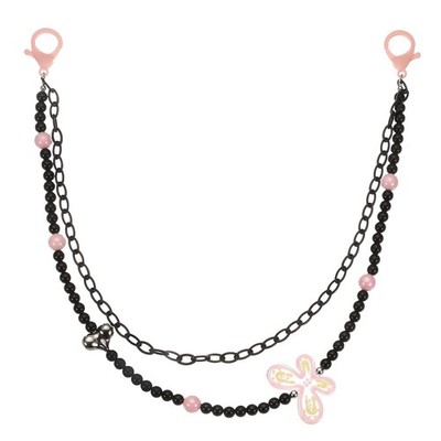 Butterfly Punk Pants Chain with Lobster Clasps for Hip Hop (Silver/Pink/Black)
