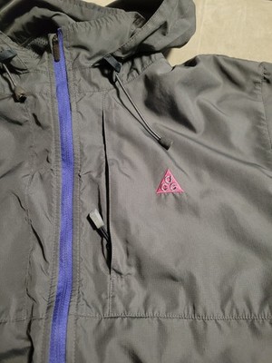 Vintage Nike ACG Grey Jacket Large Storm Fit Outer Layer Windbreaker Pink Blue