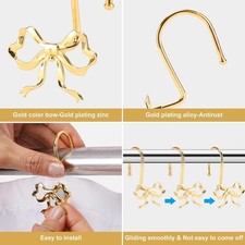 Crochets de Rideau de Douche en Métal 12 Pièces Noeud Noeud Antirouille pour R