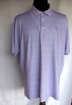 Peter Millar TCC Golf Polo, Summer Comfort light Purple geometric Men's XL