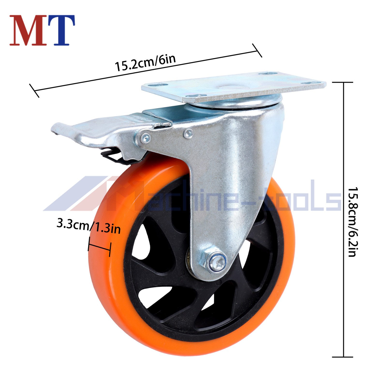 5 inch Swivel Caster Wheels with Dual Locking, Heavy Duty Castors Set of 4