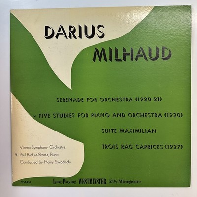 Serenade For Orchestra LP Vinyl Record Milhaud Westminster WL 50 51 Swoboda