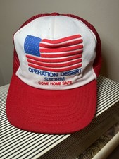 Vintage Operation Desert Storm Trucker Mesh Snapback Hat USA Made 90s