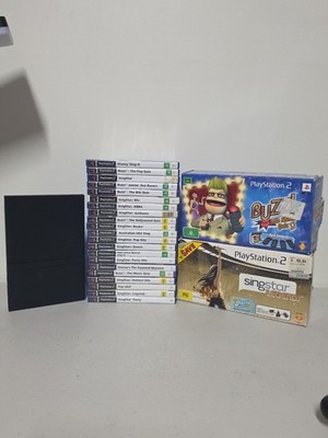 PlayStation  2 Slim Plus 1x Controller 21x Games Buzz/sing Star Controllers 