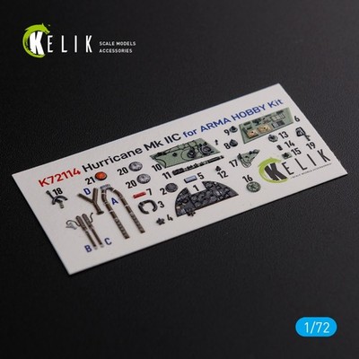 3D Decals (for Hurricane Mk IIC Arma Arma Hobby model kit) 1:72 KeliK K72114